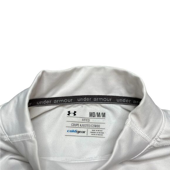 UNDER ARMOUR Coldgear Mick Neck Long Sleeve Shirt White - Picture 8 of 8